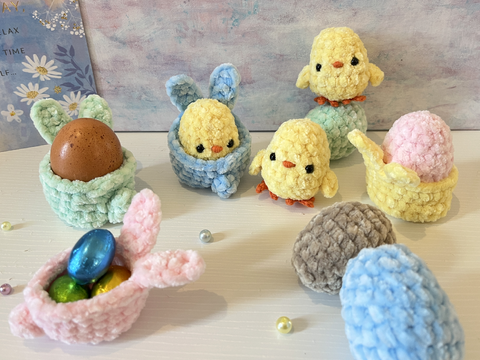 Oster Häkelset – Hasen-Eierbecher, Küken & Osterei | Amigurumi Häkelanleitu