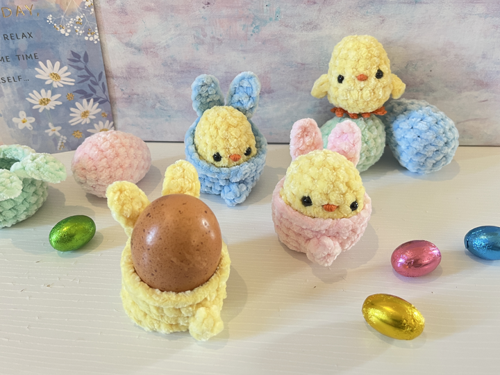 Oster Häkelset – Hasen-Eierbecher, Küken & Osterei | Amigurumi Häkelanleitu