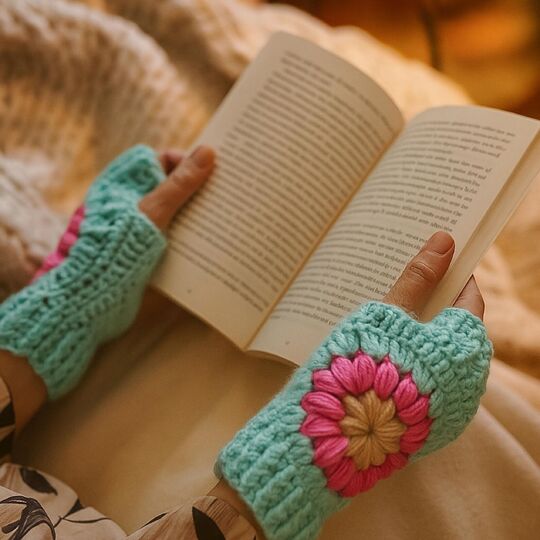 Cozy Flower Gloves – Fingerless Crochet Gloves Pattern (PDF Tutorial)