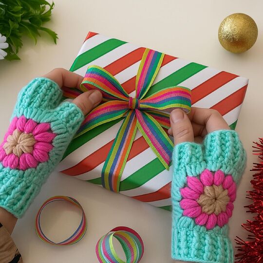 Cozy Flower Gloves – Fingerless Crochet Gloves Pattern (PDF Tutorial)