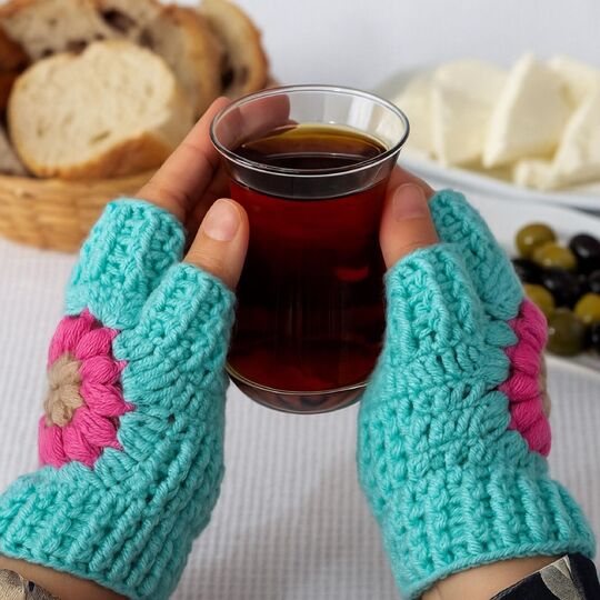 Cozy Flower Gloves – Fingerless Crochet Gloves Pattern (PDF Tutorial)