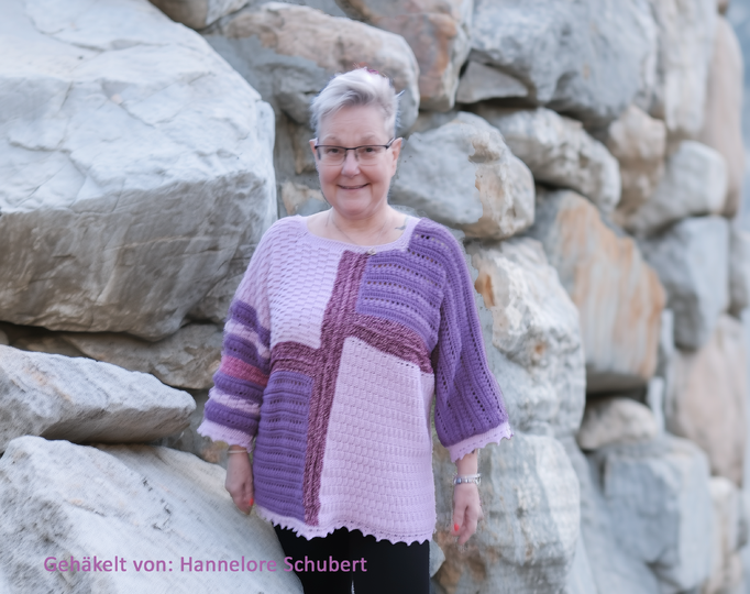 Frauhohmanns Häkelpullover "GlitzerKante"