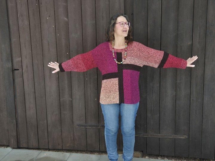 Frauhohmanns Häkelpullover "GlitzerKante"