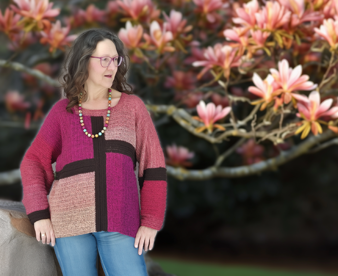 Frauhohmanns Häkelpullover "GlitzerKante"