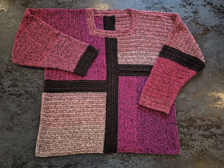 Frauhohmanns Häkelpullover "GlitzerKante"