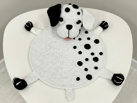 Crochet Pattern Dog Dalmatian Placemat for Baby Table Decor