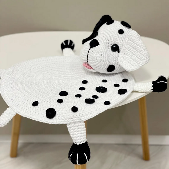 Crochet Pattern Dog Dalmatian Placemat for Baby Table Decor