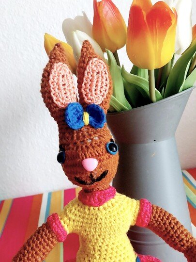 „Ellis Osterhäschen“   PDF Häkelanleitung mit vielen Bildern