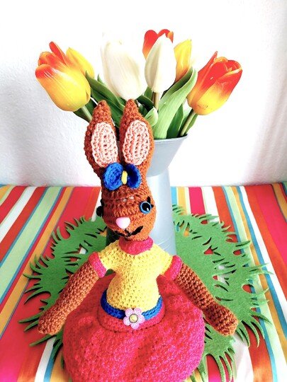 „Ellis Osterhäschen“   PDF Häkelanleitung mit vielen Bildern