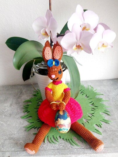 „Ellis Osterhäschen“   PDF Häkelanleitung mit vielen Bildern