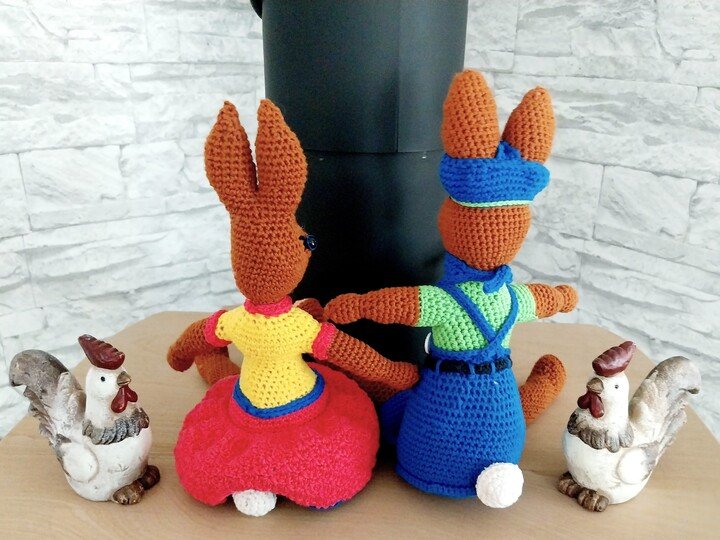 „Ellis Hasen Pärchen“   PDF Häkelanleitung mit vielen Bildern