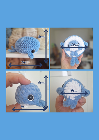 Walfamilie Häkelanleitung - Mamawal mit Babywal im Bauch häkeln