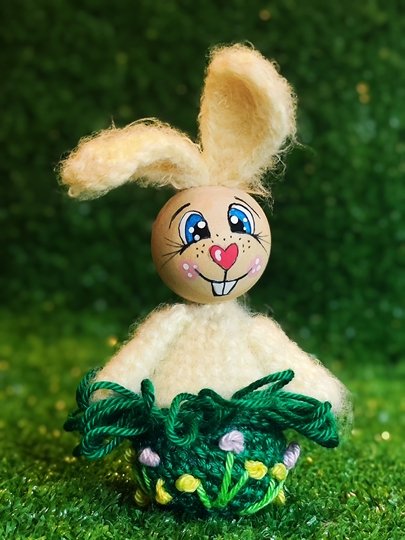 Hase in 2 Größen Anhänger Frühling Ostern Deko Variante Holzkugel