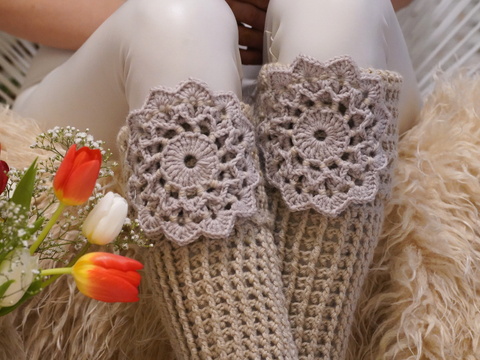 Häkelanleitung Bein Stulpen / Earthflow Stulpen