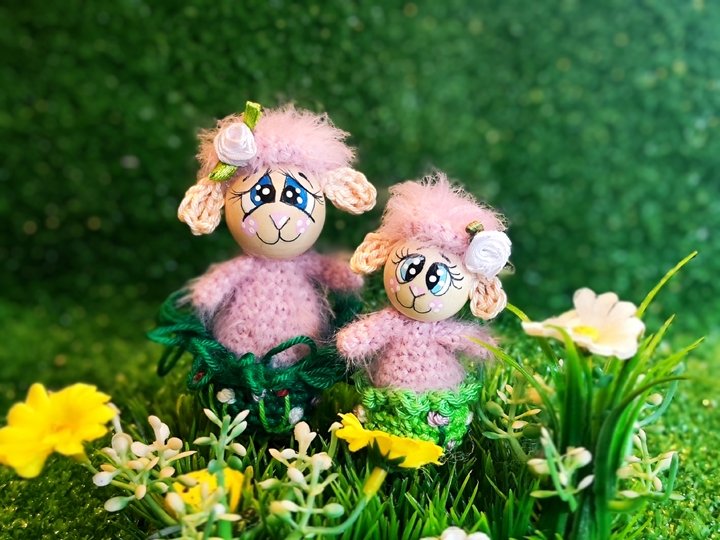 Schaf in 2 Größen Anhänger Frühling Ostern Türkranz Deko Variante Holzkugel