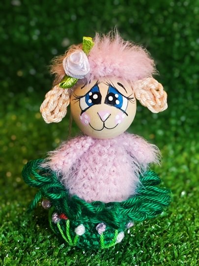 Schaf in 2 Größen Anhänger Frühling Ostern Türkranz Deko Variante Holzkugel