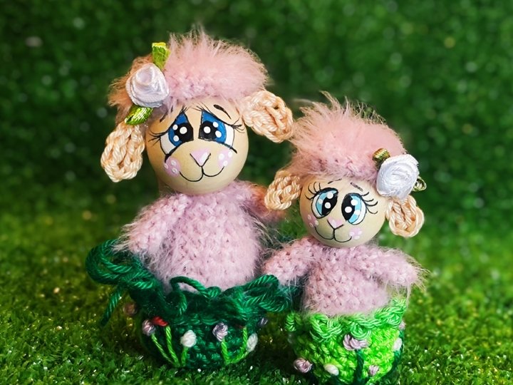 Schaf in 2 Größen Anhänger Frühling Ostern Türkranz Deko Variante Holzkugel