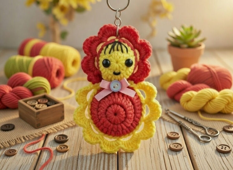 Crochet Doll Money Bag Keychain Pattern PDF + Video Tutorial (English)