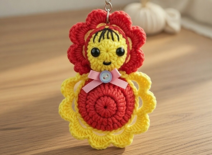 Crochet Doll Money Bag Keychain Pattern PDF + Video Tutorial (English)