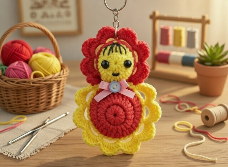 Crochet Doll Money Bag Keychain Pattern PDF + Video Tutorial (English)