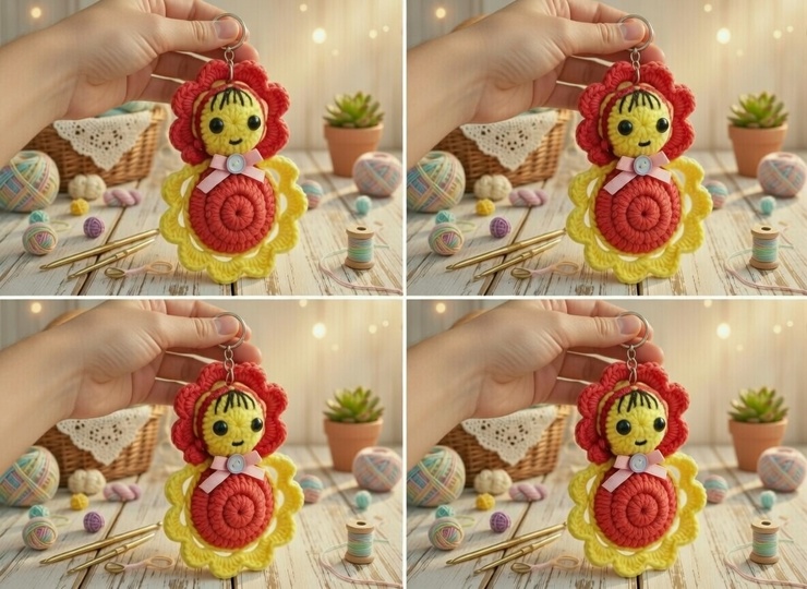 Crochet Doll Money Bag Keychain Pattern PDF + Video Tutorial (English)