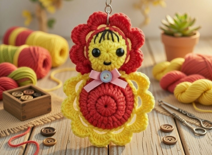 Crochet Doll Money Bag Keychain Pattern PDF + Video Tutorial (English)