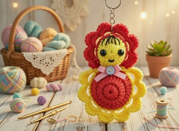 Häkelanleitung Puppen-Schlüsselanhänger + Geldbeutel PDF + Video Tutorial