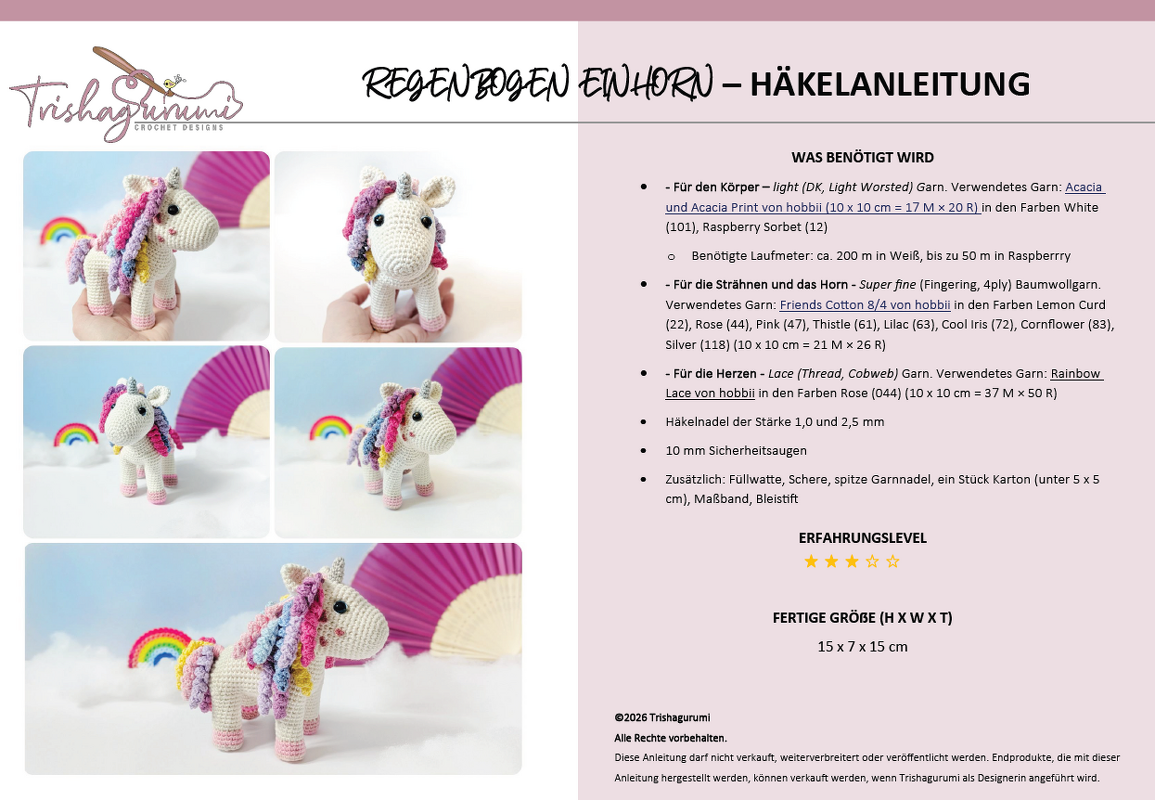 Rainbow Unicorn - Amigurumi Crochet Pattern - Image 4