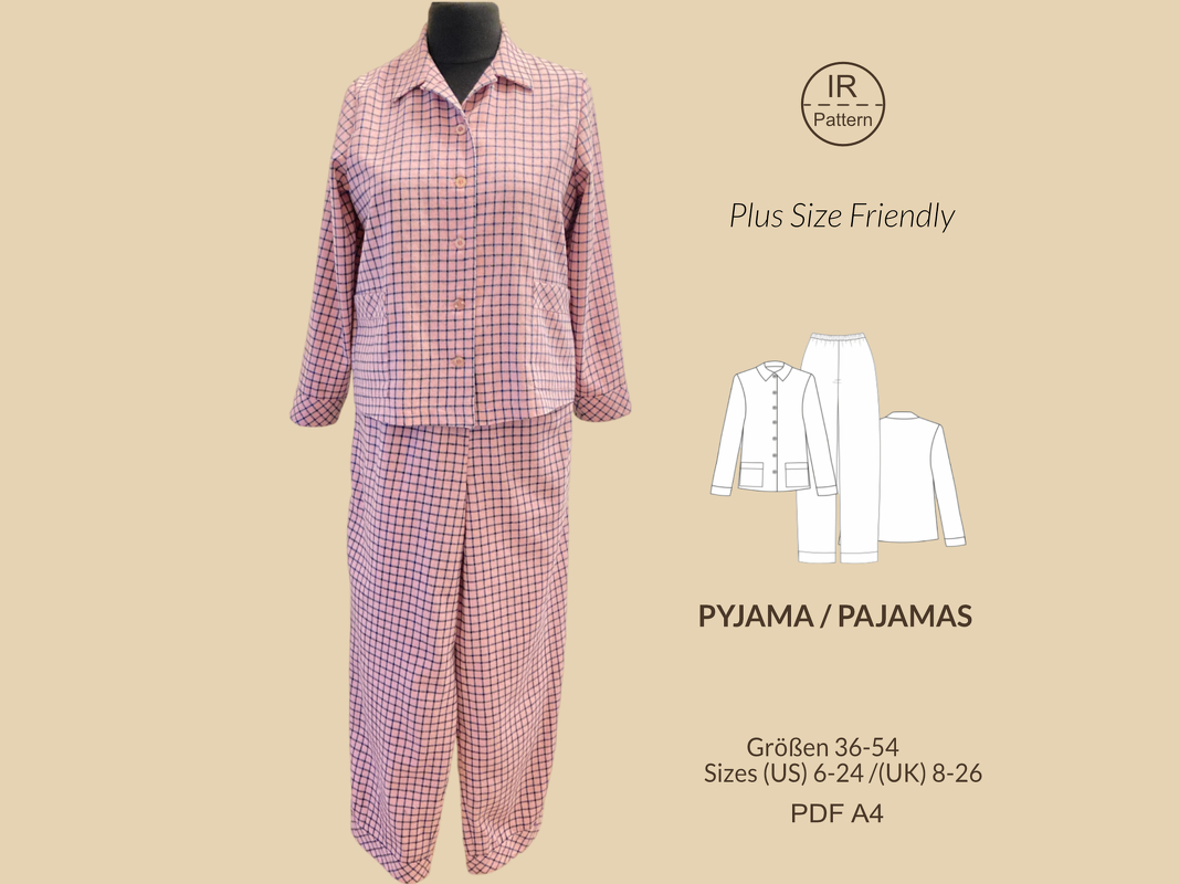 Damen Pyjama PDF Schnittmuster - Bild 2