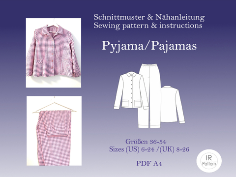 Damen Pyjama PDF Schnittmuster