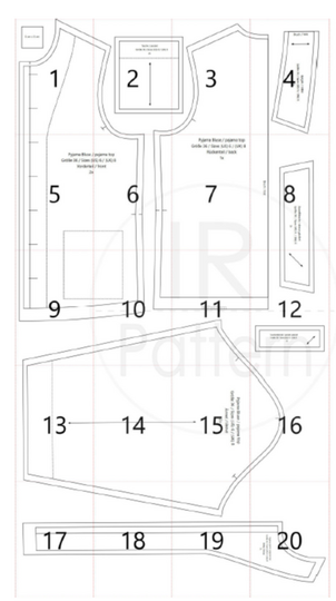 Damen Pyjama PDF Schnittmuster