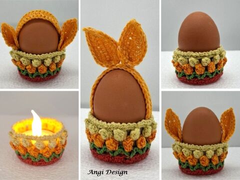 Häkelanleitung Osterkörbchen / Hasenkörbchen / Blütenkorb / Teelichthalter