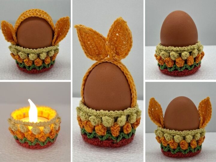 Häkelanleitung Osterkörbchen / Hasenkörbchen / Blütenkorb / Teelichthalter