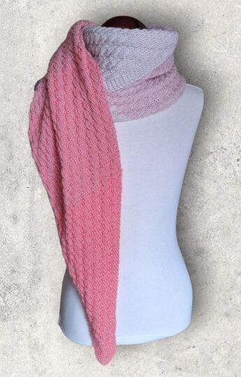 Strickanleitung asymmetrisches Schultertuch, beidseitig tragbar   #369
