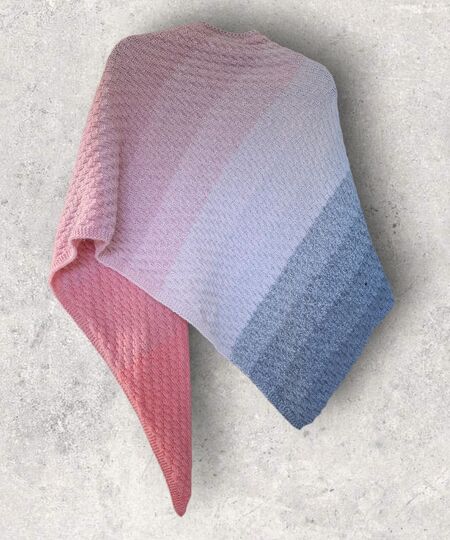 Strickanleitung asymmetrisches Schultertuch, beidseitig tragbar   #369