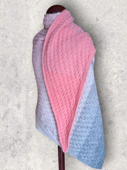 Strickanleitung asymmetrisches Schultertuch, beidseitig tragbar   #369