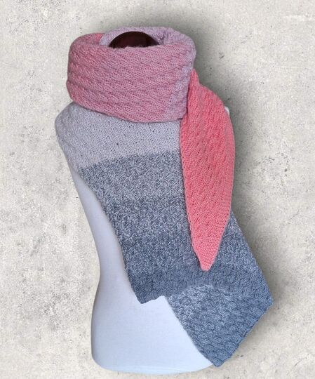 Strickanleitung asymmetrisches Schultertuch, beidseitig tragbar   #369