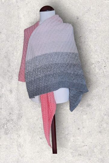 Strickanleitung asymmetrisches Schultertuch, beidseitig tragbar   #369