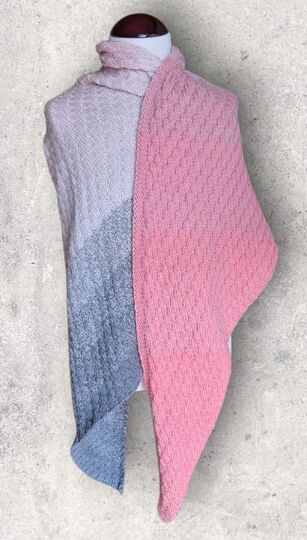 Strickanleitung asymmetrisches Schultertuch, beidseitig tragbar   #369