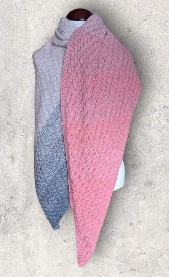 Strickanleitung asymmetrisches Schultertuch, beidseitig tragbar   #369