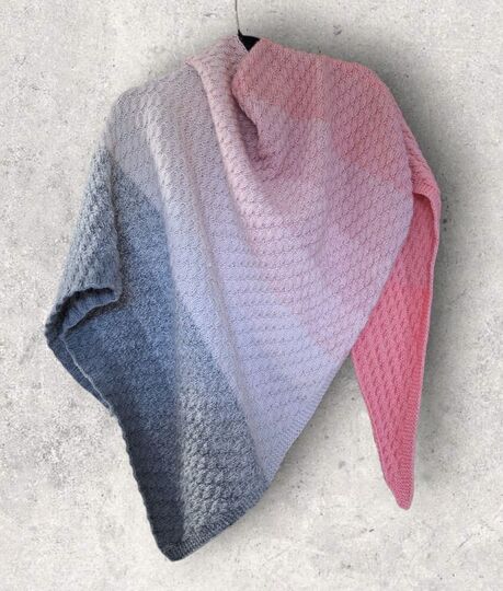 Strickanleitung asymmetrisches Schultertuch, beidseitig tragbar   #369