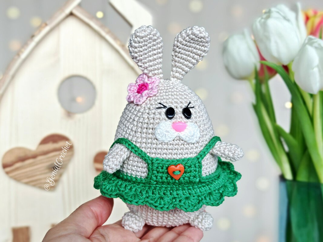 Easter Amigurumi Set: Bunny in a Dress, Chick and Egg Basket -PDF Pattern - Image 8