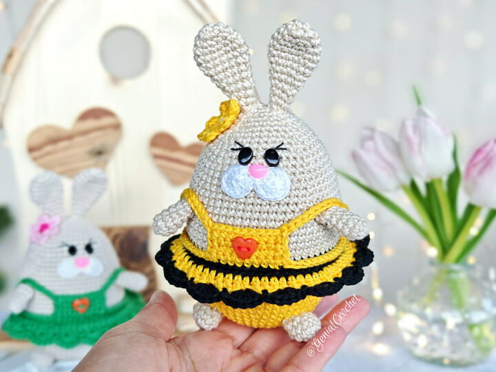 Easter Amigurumi Set: Bunny in a Dress, Chick and Egg Basket -PDF Pattern