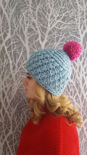 "Express" Bommelmütze häkeln kuschelig, modern & in wenigen Stunden fertig