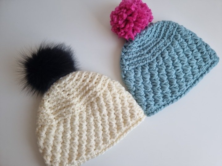 "Express" Bommelmütze häkeln kuschelig, modern & in wenigen Stunden fertig