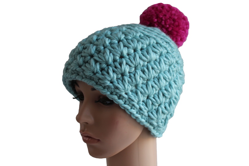 "Express" Bommelmütze häkeln kuschelig, modern & in wenigen Stunden fertig
