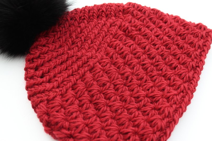 "Express" Bommelmütze häkeln kuschelig, modern & in wenigen Stunden fertig