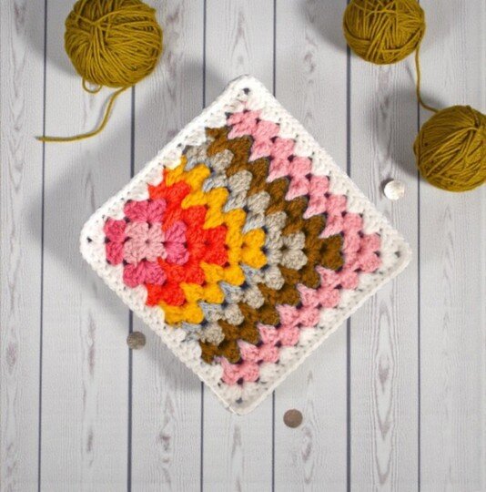 Crochet Mosaic Granny Square Pattern - Rainbow Table Place Mats