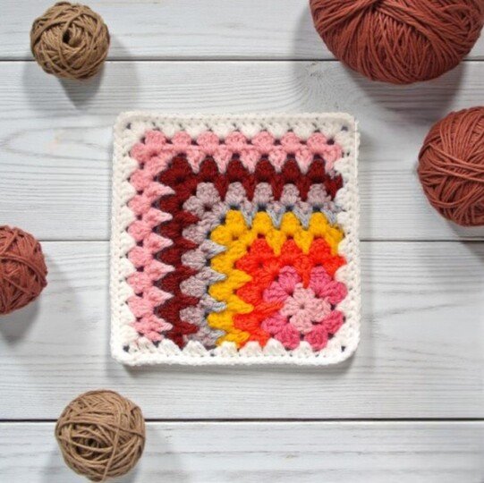 Crochet Mosaic Granny Square Pattern - Rainbow Table Place Mats