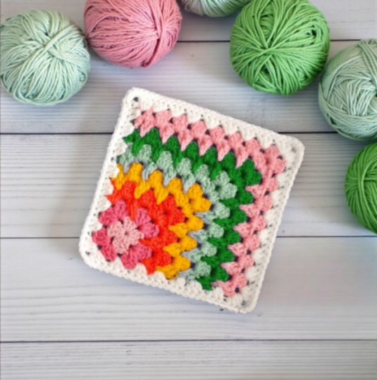 Crochet Mosaic Granny Square Pattern - Rainbow Table Place Mats